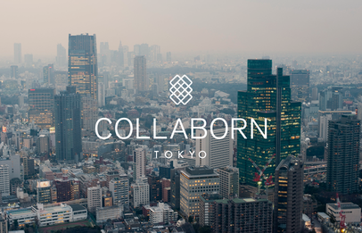 Collaborn brand layout, with logotype and interface-oriented graphic system.