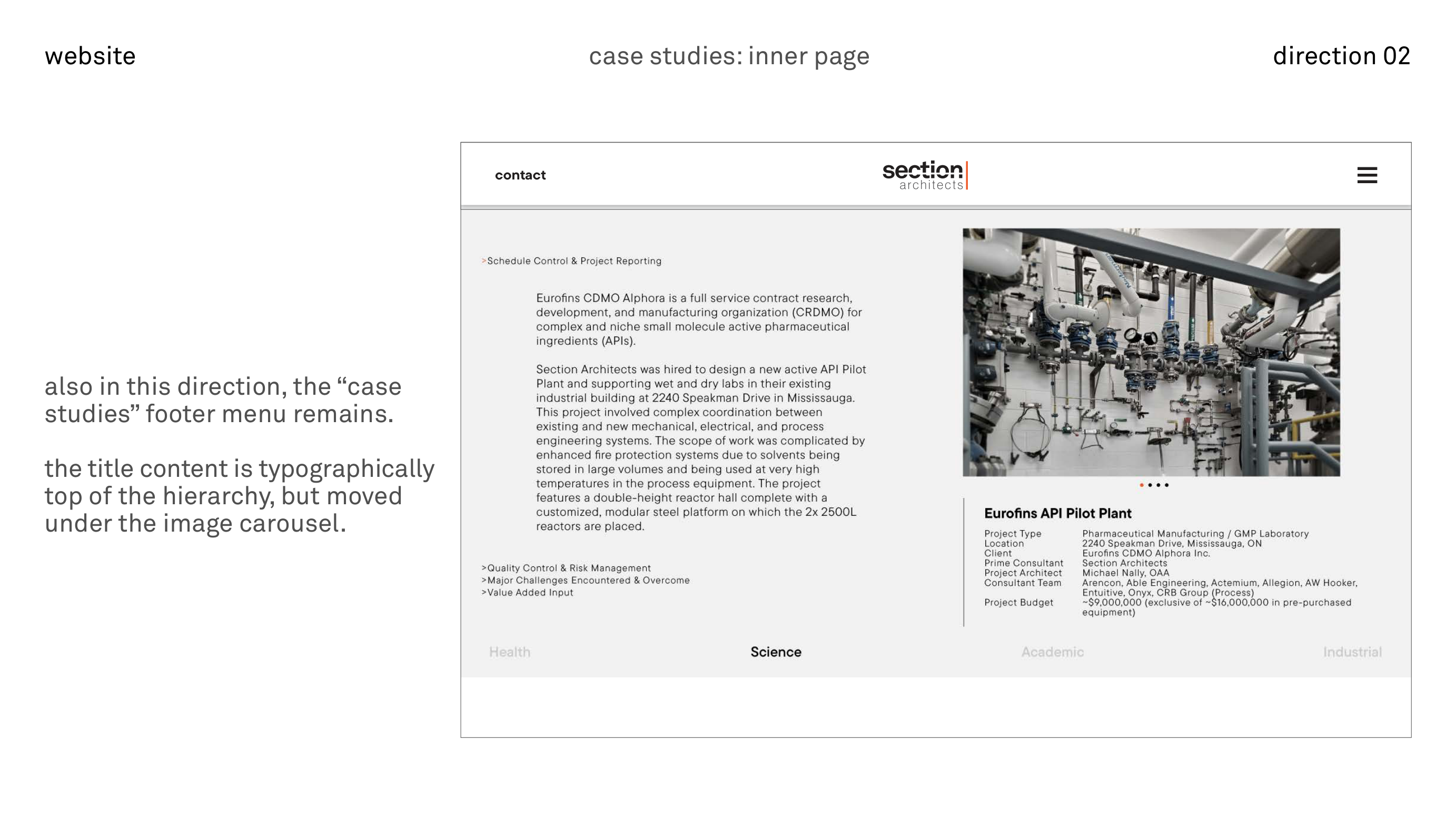 section architects website · inner page direction 02
